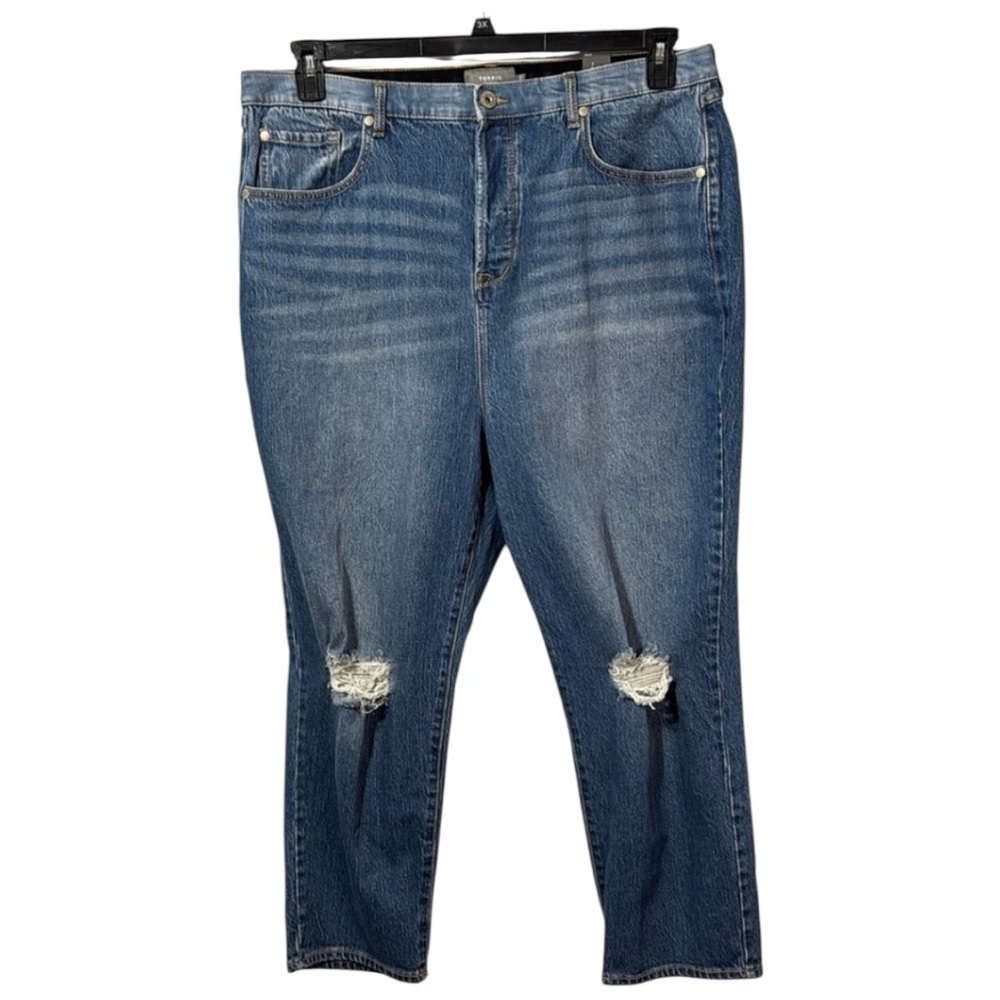torrid Jeans Blue Medium Wash Distressed High Rise Straight Leg in Size 20R  NWT